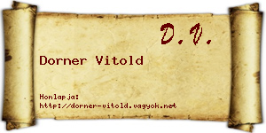Dorner Vitold névjegykártya